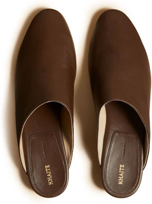 KHAITE The Otto leather mules Brown