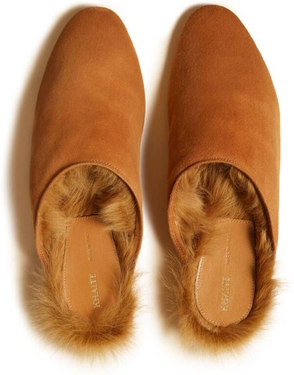 KHAITE The Otto shearling-lined mules Brown
