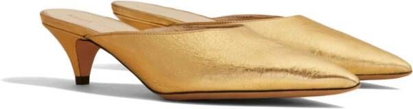 KHAITE The River leather mules Gold