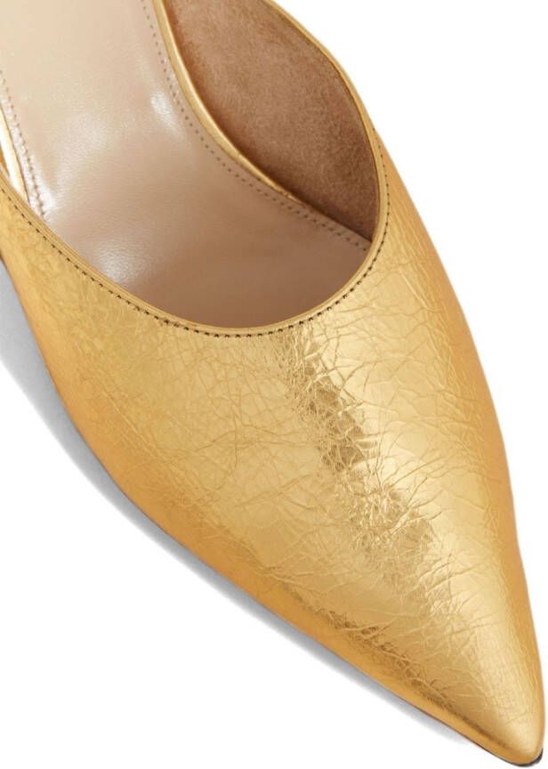 KHAITE The River leather mules Gold