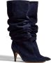 KHAITE The River90mm suede knee-high boots Blue - Thumbnail 2