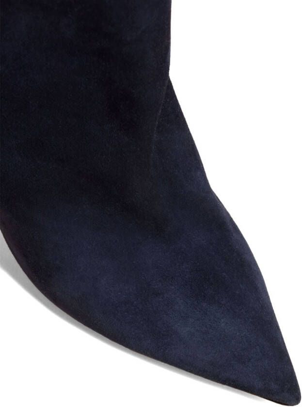 KHAITE The River90mm suede knee-high boots Blue