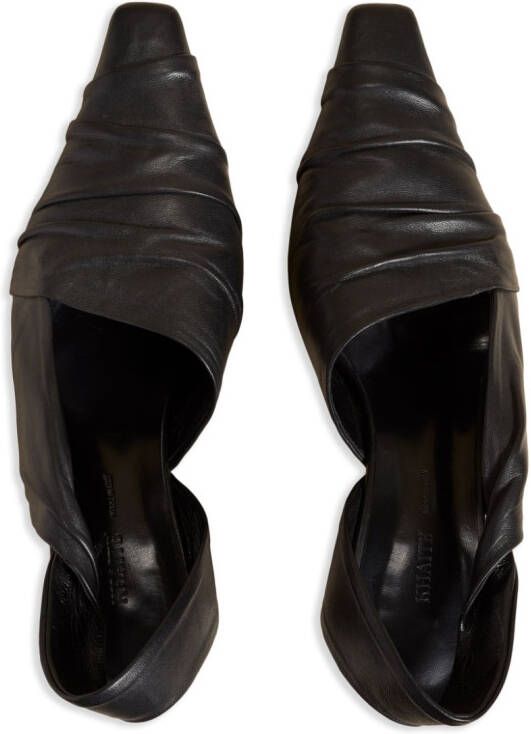 KHAITE Water pointed-toe leather pumps Black