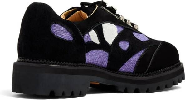 KidSuper panelled suede lace-up shoes Black
