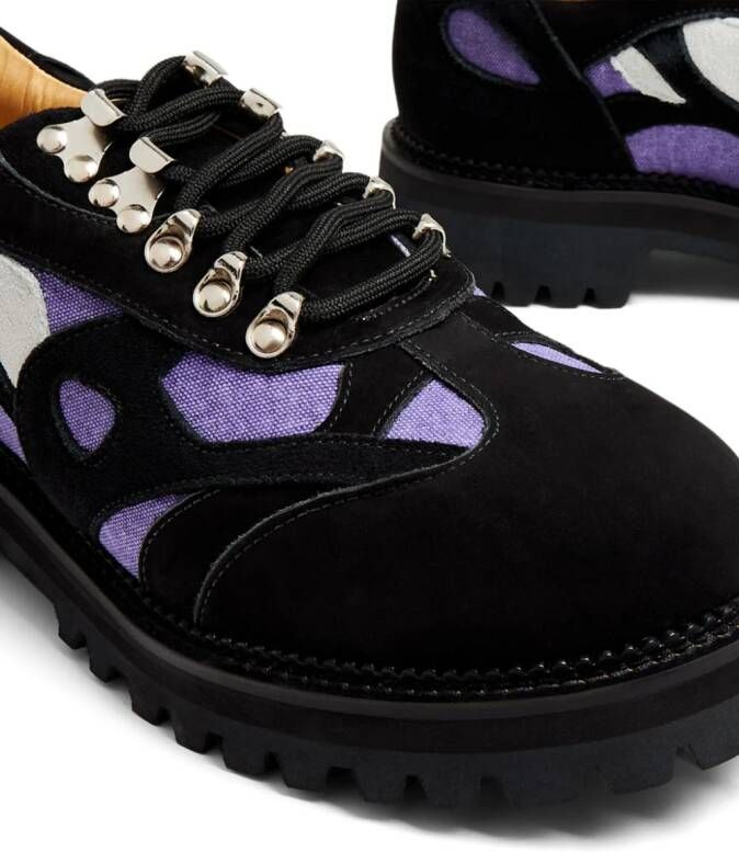KidSuper panelled suede lace-up shoes Black