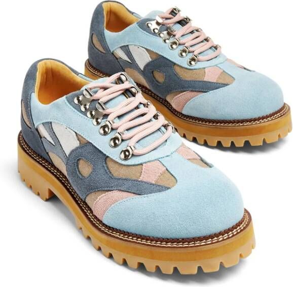KidSuper panelled suede lace-up shoes Blue