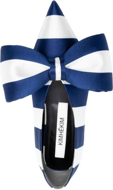 Kimhekim Monroe striped ballerina shoes Blue