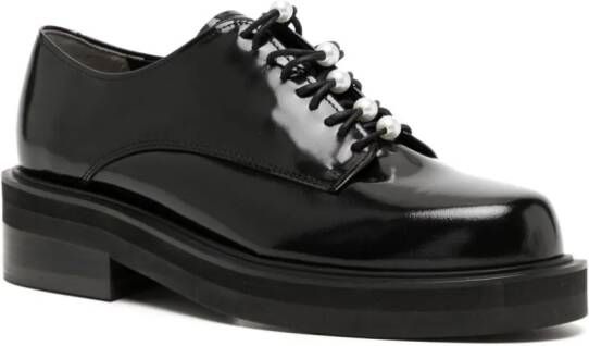Kimhekim pearl-embellished leather loafers Black