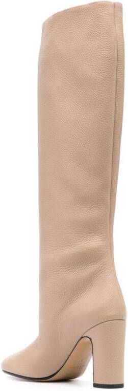 Kiton 95mm leather knee-high boots Neutrals