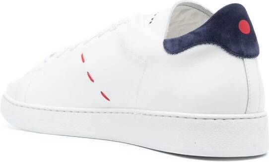Kiton contrast-stitching leather low-top sneakers White