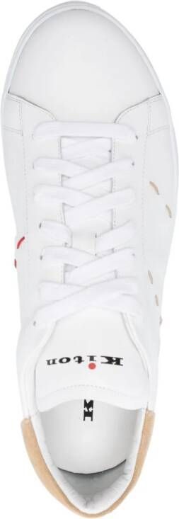 Kiton contrast-stitching leather sneakers White