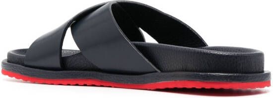Kiton crossover-strap slip-on sandals Blue