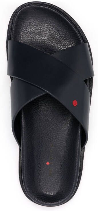 Kiton crossover-strap slip-on sandals Blue