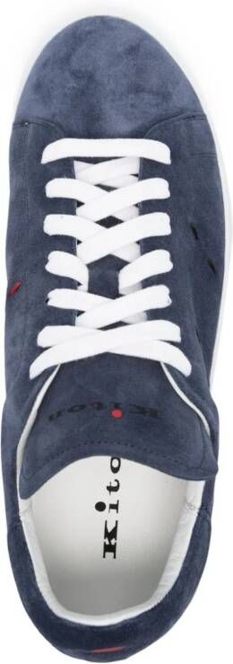 Kiton decoratibe-stitching sneakers Blue