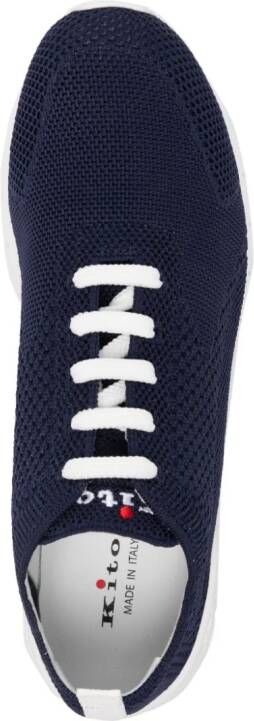 Kiton embroidered-logo sneakers Blue
