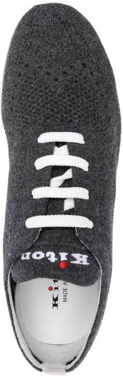 Kiton embroidered-logo tongue sneakers Grey