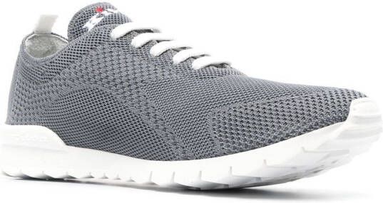 Kiton fine-knit low-top sneakers Grey
