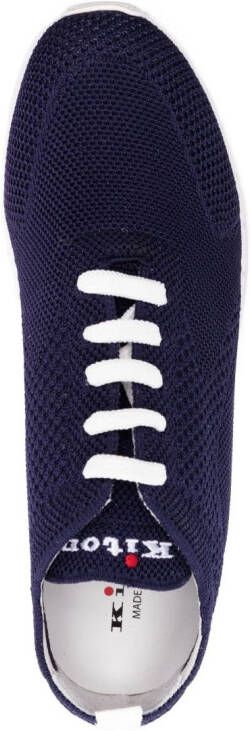 Kiton lace-up knitted sneakers Blue