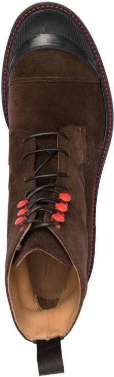 Kiton lace-up suede ankle boots Brown