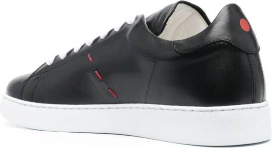 Kiton leather low-top sneakers Black