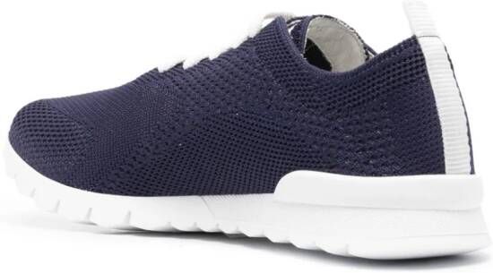 Kiton logo-embroidered knit sneakers Blue