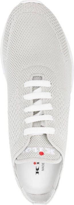 Kiton logo-embroidered knitted sneakers Grey