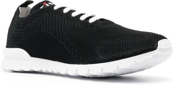 Kiton logo-embroidered low-top sneakers Black