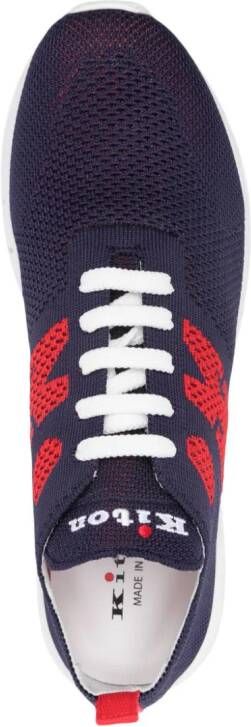Kiton logo-embroidered low-top sneakers Blue