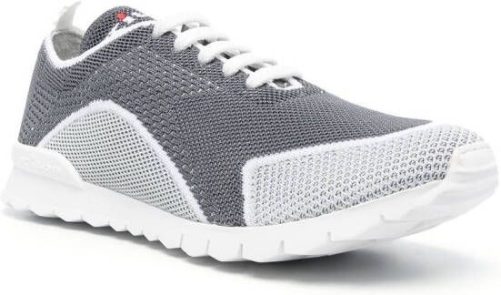 Kiton logo-embroidered low-top sneakers Grey