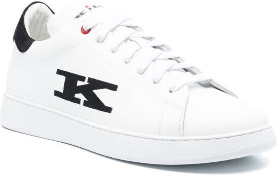 Kiton logo-embroidered low-top sneakers White