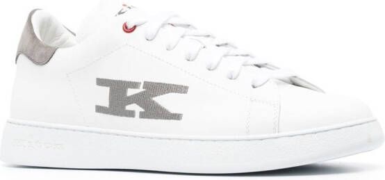 Kiton logo-lettering lace-up sneakers White