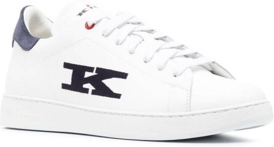 Kiton logo-patch leather sneakers White