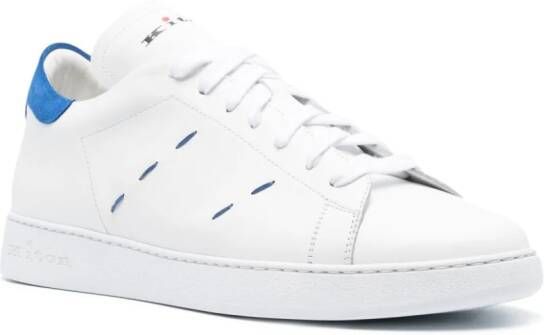 Kiton logo-print leather sneakers White