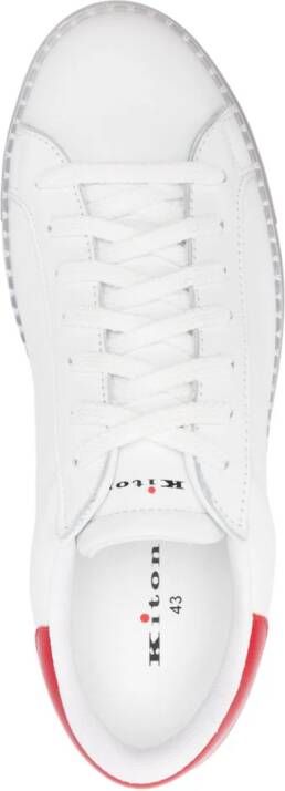 Kiton logo-print leather sneakers White