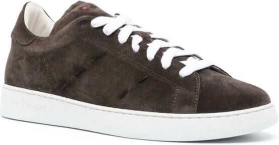 Kiton low-top suede sneakers Brown