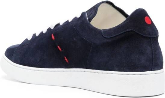 Kiton maxi-stitched leather sneakers Blue