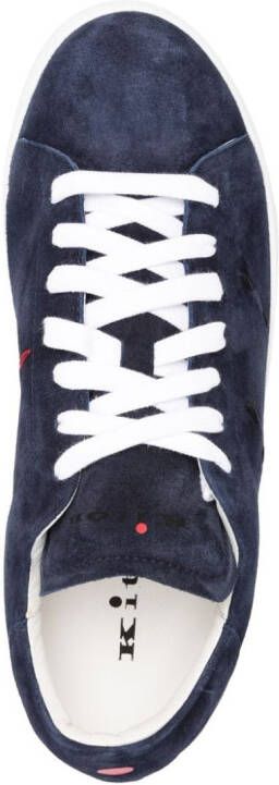 Kiton maxi-stitched leather sneakers Blue