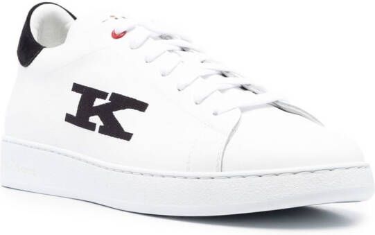 Kiton monogram-embroidered low-top sneakers White