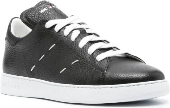 Kiton seam-detail leather sneakers Black