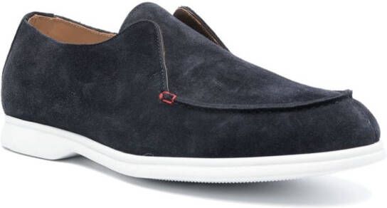 Kiton slip-on suede loafers Blue