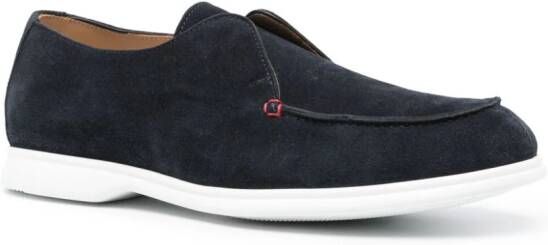 Kiton slip-on suede loafers Blue