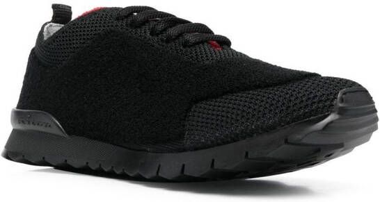Kiton sock-panel detail sneakers Black