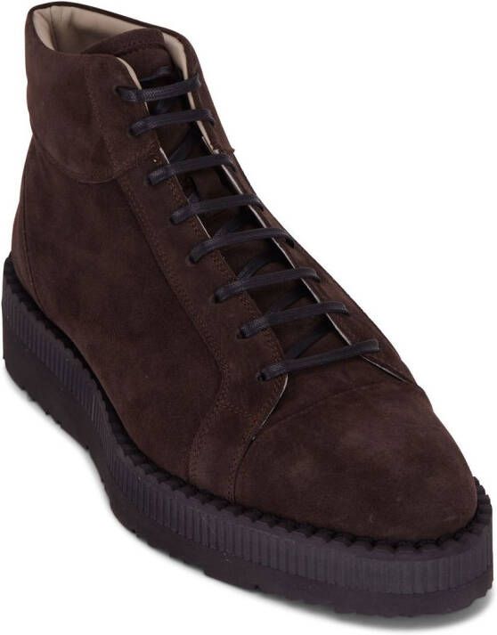 Kiton suede ankle boots Brown