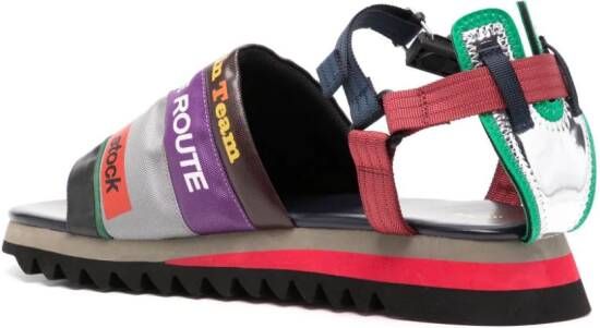 Kolor patchwork buckled sandals Purple