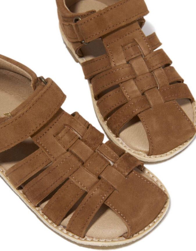 Konges Sløjd caged-design suede sandals Brown