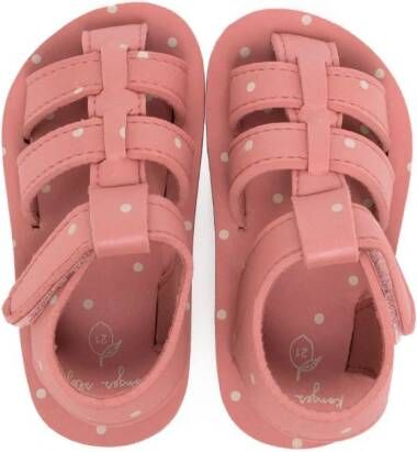 Konges Sløjd polka-dot print caged sandals Pink