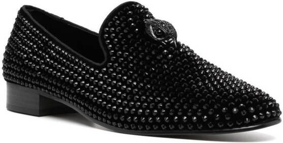 Kurt Geiger London Ace Stud crystal-embellished loafers Black