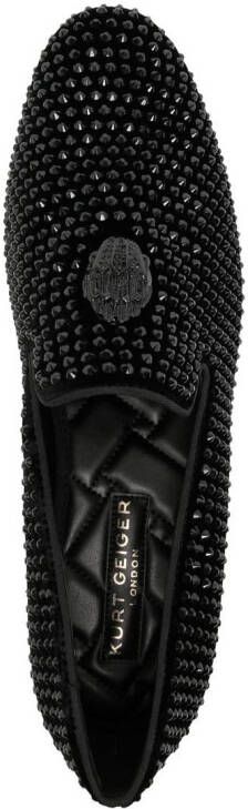 Kurt Geiger London Ace Stud crystal-embellished loafers Black