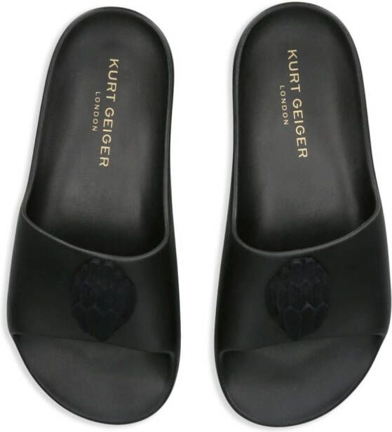 Kurt Geiger London Eagle head chunky slides Black