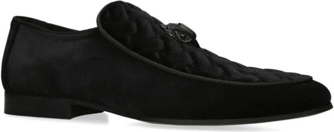 Kurt Geiger London Eagle Head velvet loafers Black